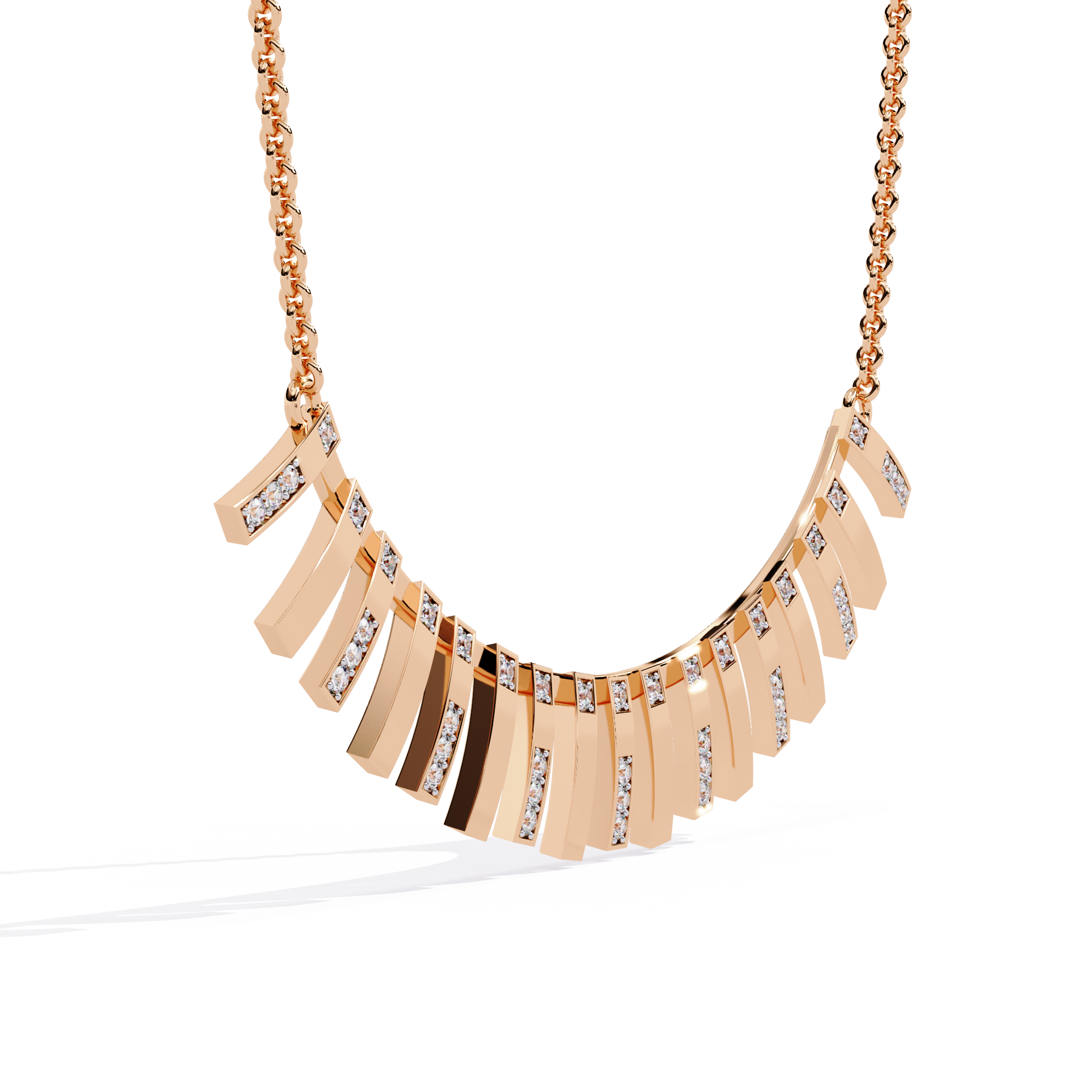 Solitairekart 0.29ct Natural Diamond Geometric Bar Necklace-HI Color, VS-SI Clarity